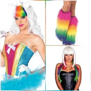 rainbow corset legwarmer wig bundle